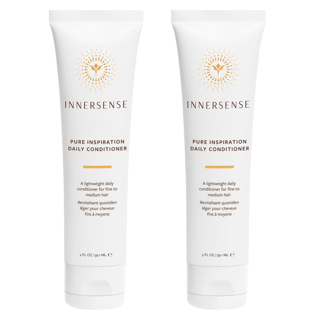 INNERSENSE front packaging showing two travel-size tubes, convenient for travel