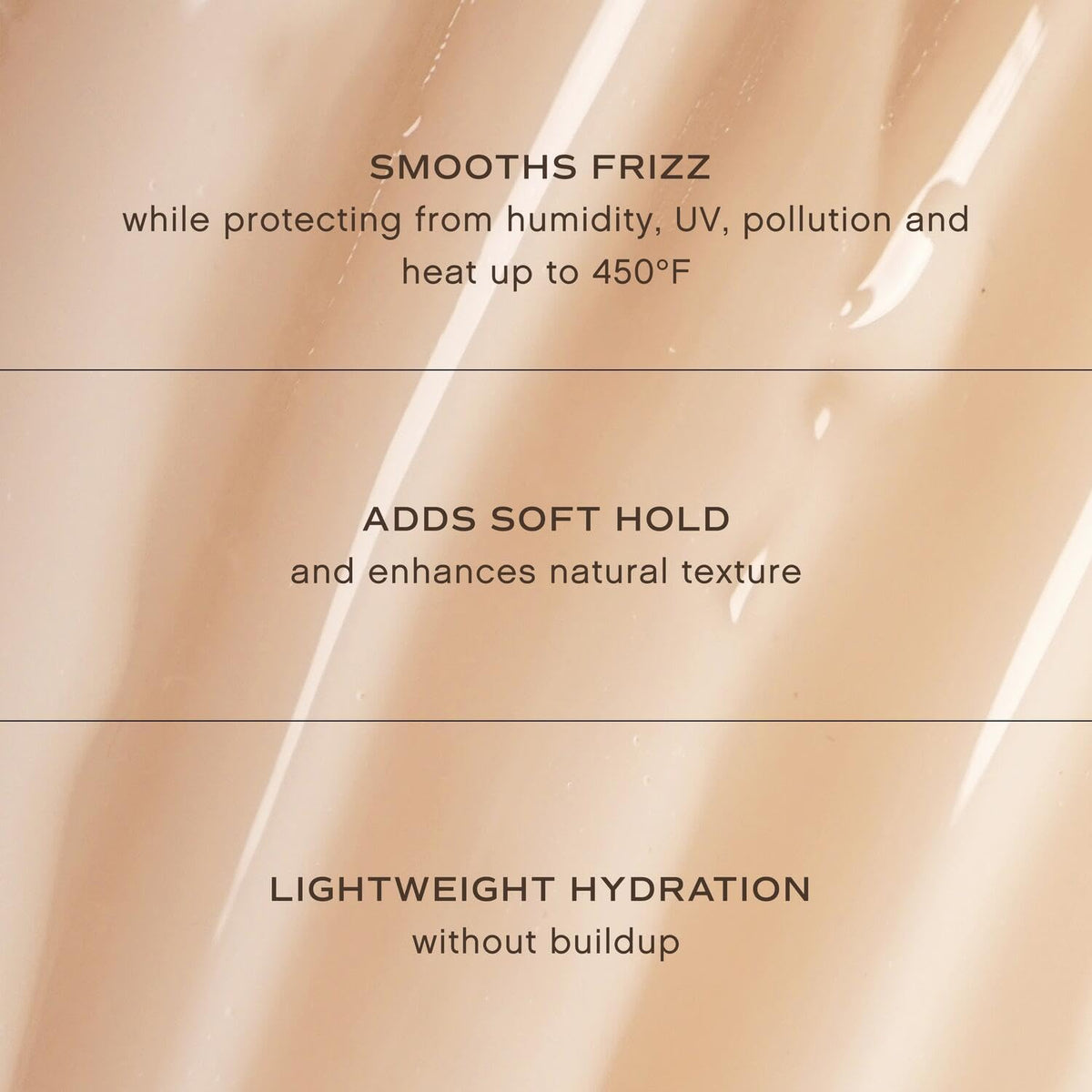 INNERSENSE cream on hair strand detail demonstrating frizz control benefit