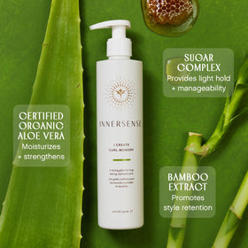 INNERSENSE before and after curls showing enhanced definition and elongation benefit