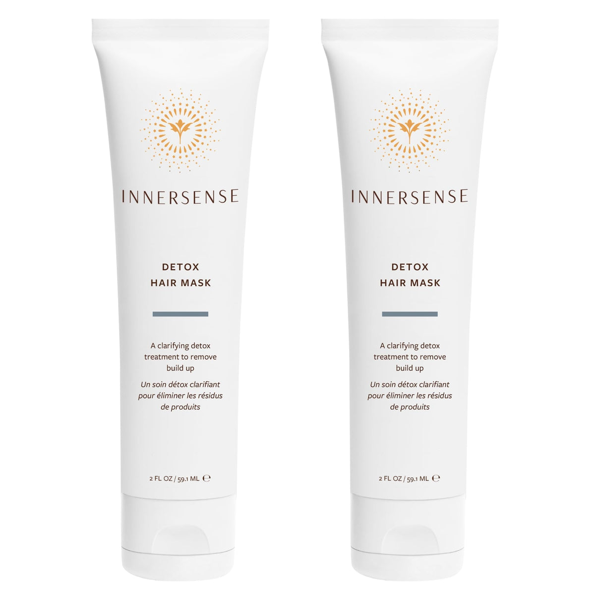 INNERSENSE front packaging showing detox mask jars and clean branding benefits