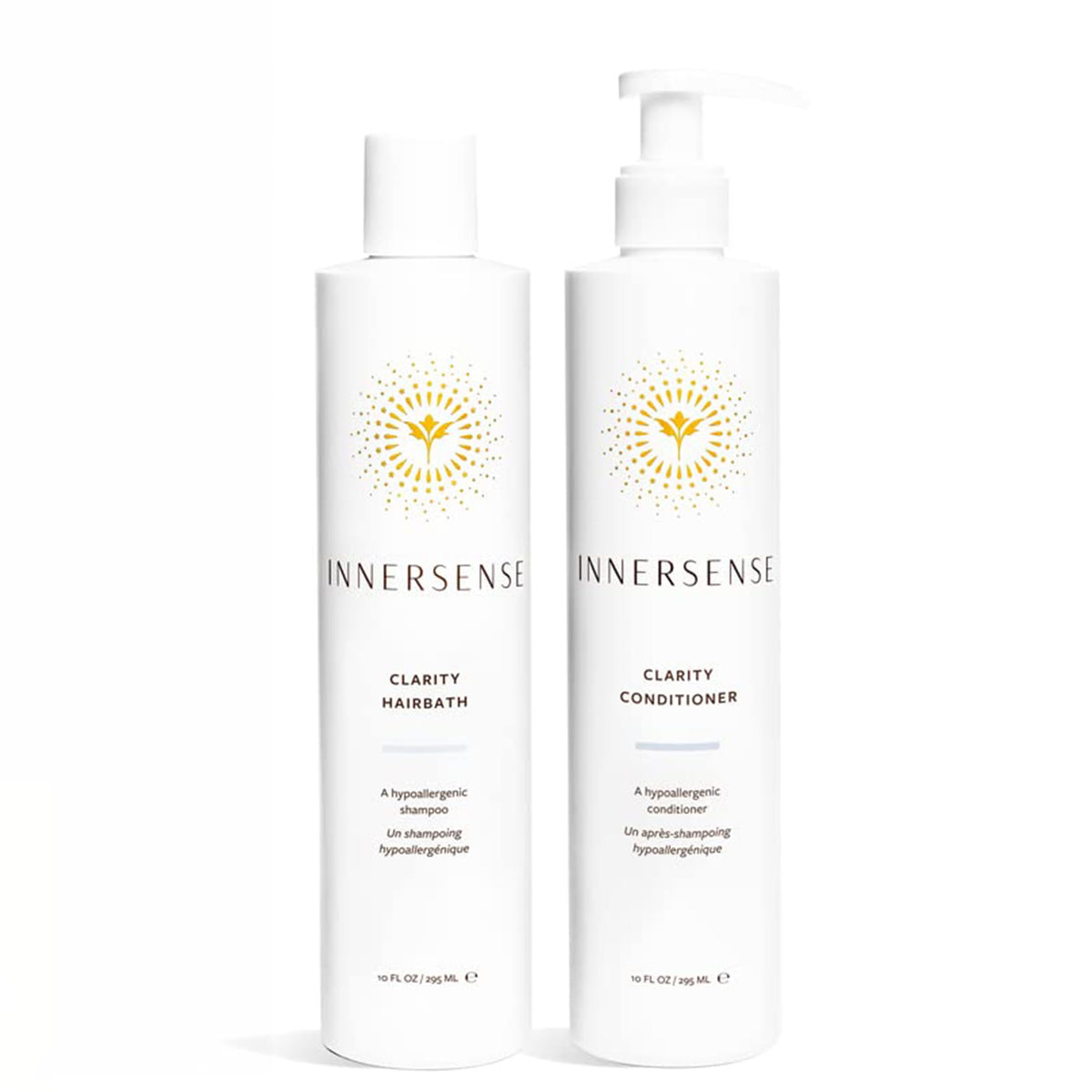 INNERSENSE front packaging duo showing bottles and clean design benefit: clear presentation
