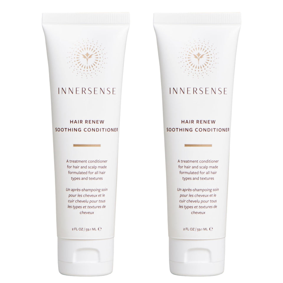 INNERSENSE front packaging showing two travel conditioner tubes and clean ingredient messaging