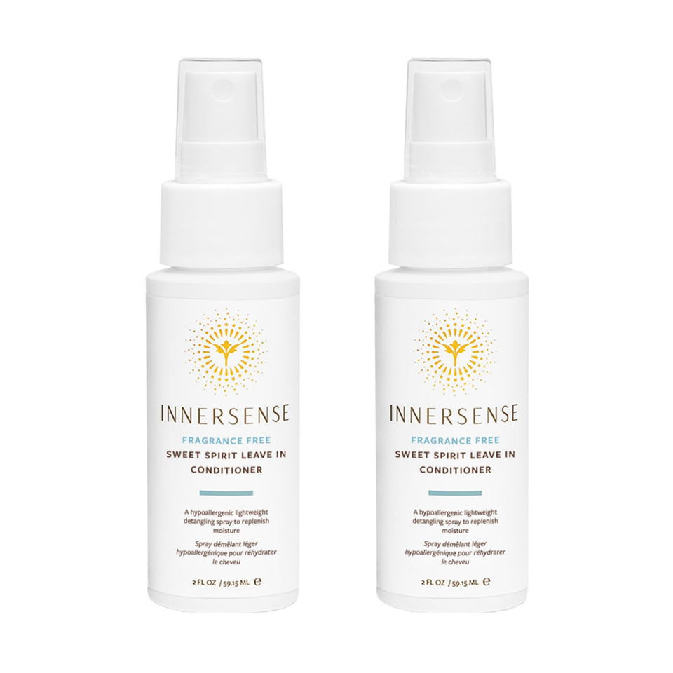 INNERSENSE front packaging two 2 fl oz bottles showing clean design and travel size benefit