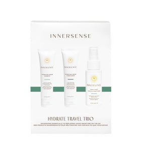 INNERSENSE before and after hair texture swipe showing smoother strands
