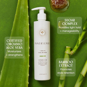 INNERSENSE dollop of gel on palm showing flexible hold and easy styling benefit