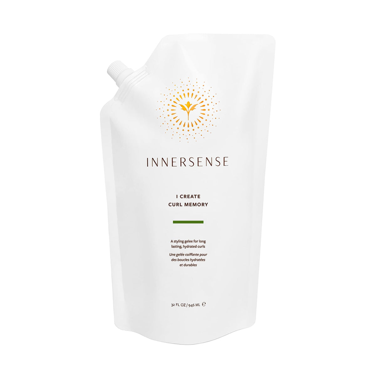 INNERSENSE front view of 32 oz refill pouch showing branding and label benefit