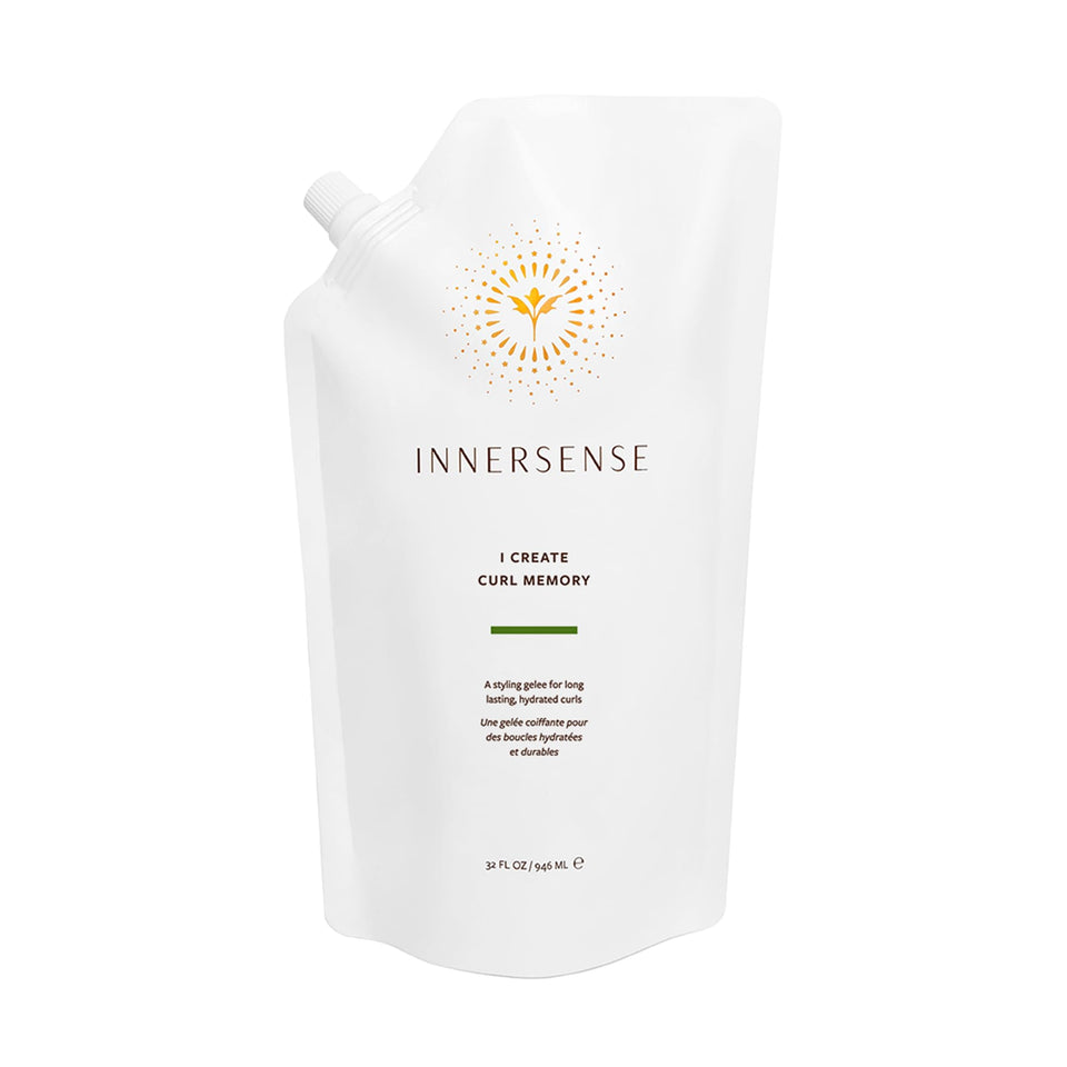 INNERSENSE front view of 32 oz refill pouch showing branding and label benefit
