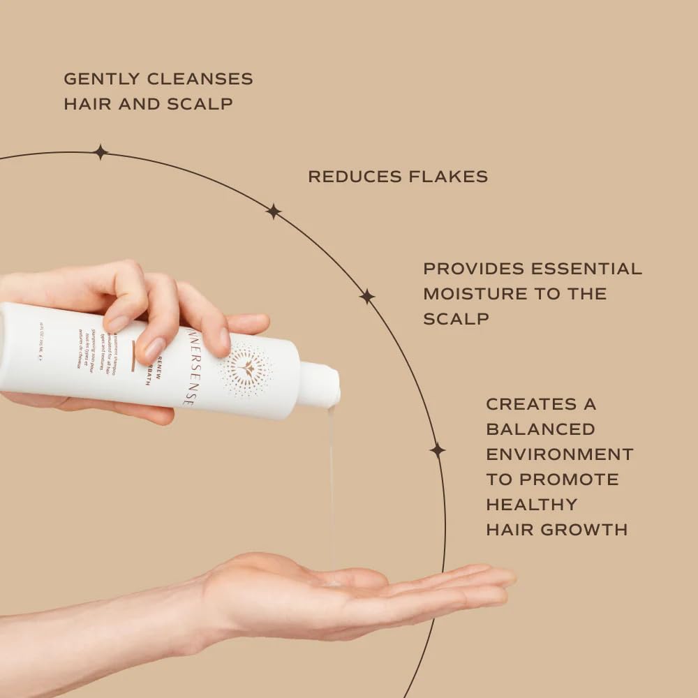 INNERSENSE product in bathroom demonstrating in-shower scalp care routine