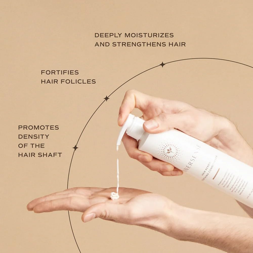 INNERSENSE in-hand application on wet hair demonstrating targeted mid-length to ends nourishment