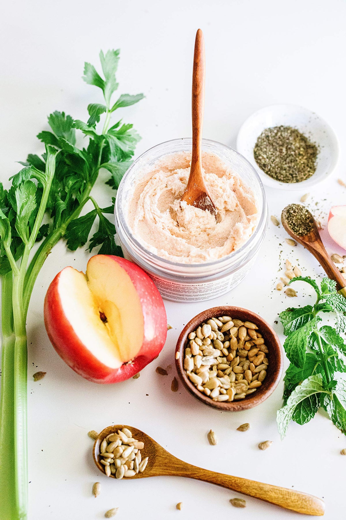 INNERSENSE ingredients flatlay with Hawaiian red salt and botanicals highlighting natural sourcing