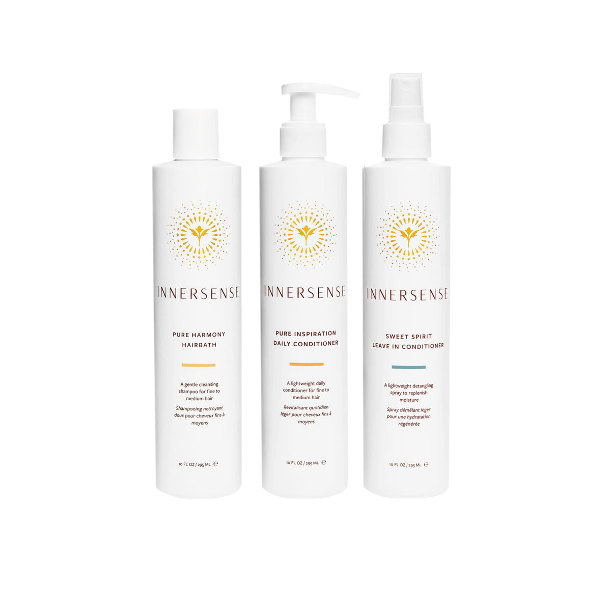 INNERSENSE Pure Trio front view showing bottles and non-toxic benefits