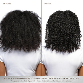 INNERSENSE before and after ends comparison showing reduced split ends and increased shine