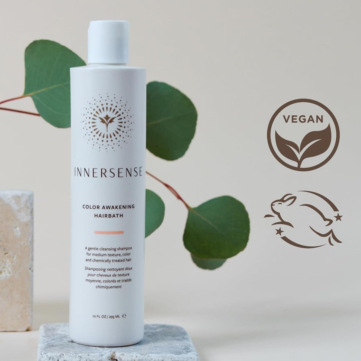 INNERSENSE creamy shampoo lather close-up showing gentle cleanse