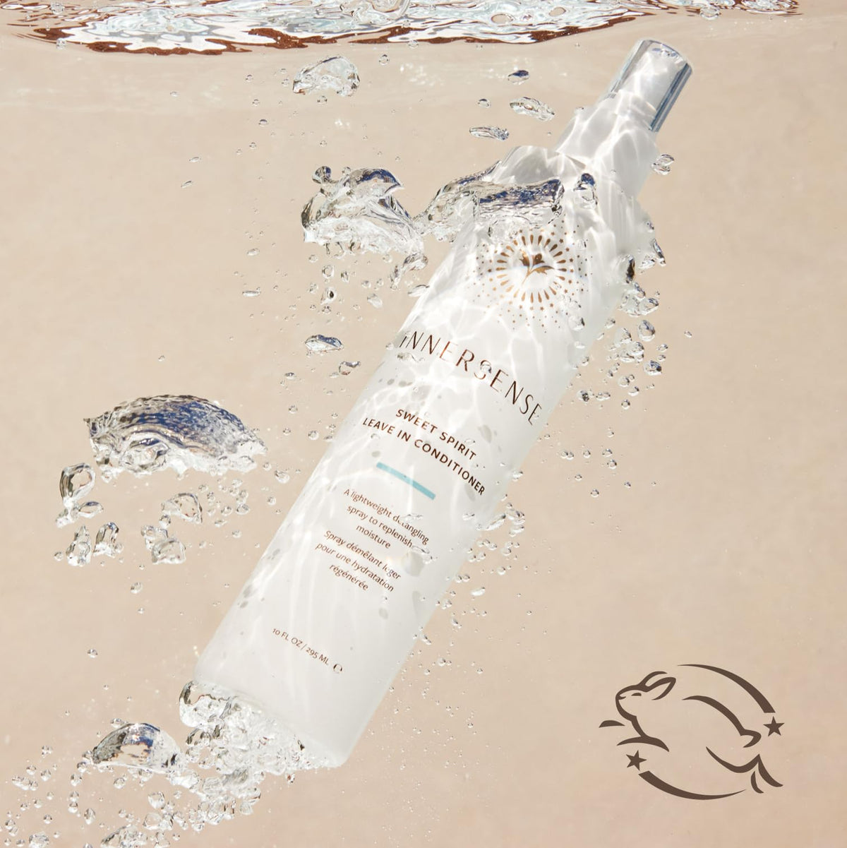 INNERSENSE fine mist spray close-up showing lightweight texture for easy detangling