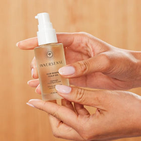 INNERSENSE oil texture on hand demonstrating lightweight absorption