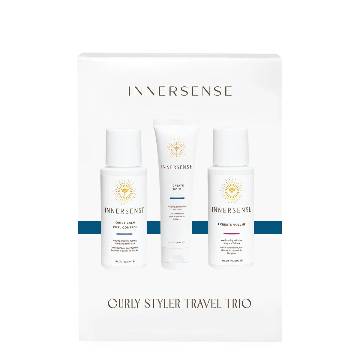 INNERSENSE trio styled on bathroom shelf in lifestyle scene for daily routine inspiration