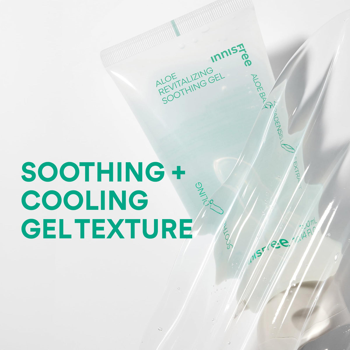 innisfree spreading gel on arm to calm sun-exposed skin