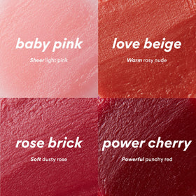 innisfree application on lips of model demonstrating natural glossy finish