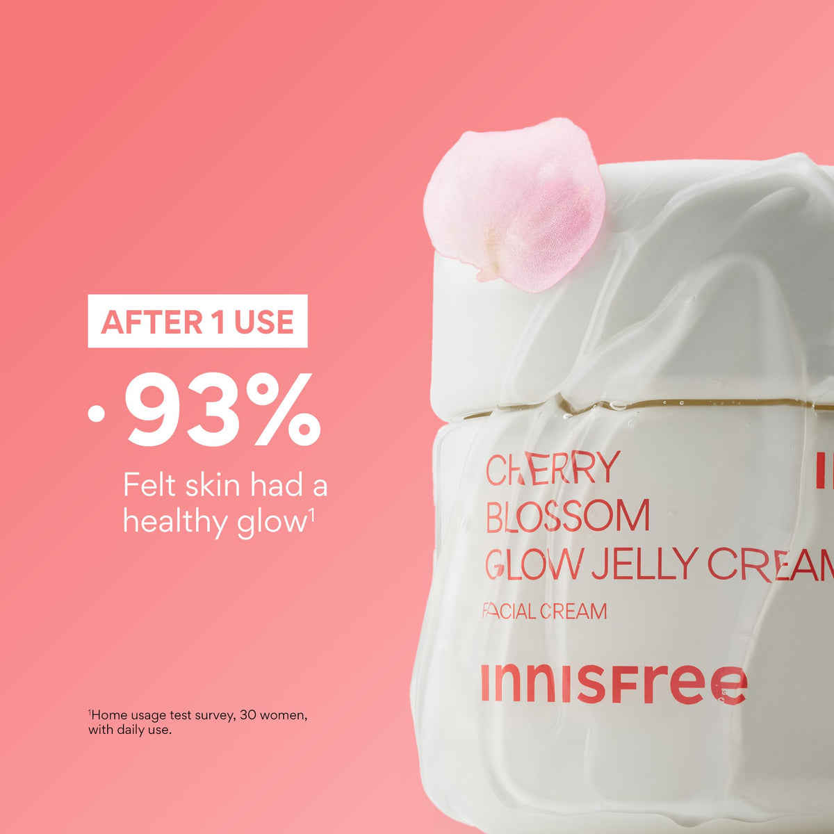 innisfree cream being smoothed onto skin, demonstrates quick absorption and dewy finish