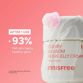 innisfree cream being smoothed onto skin, demonstrates quick absorption and dewy finish