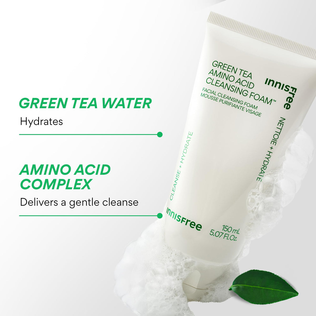 innisfree lather on hand demonstrating rich foam for effective cleansing