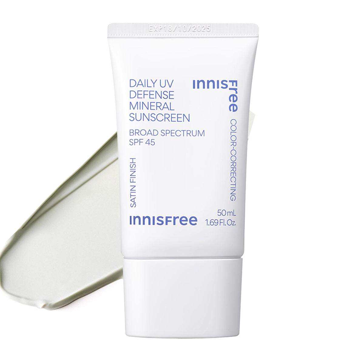 innisfree front packaging tube showing product branding and SPF benefit