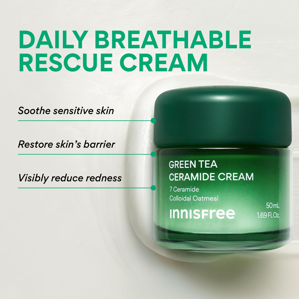 innisfree ingredient label showing ceramides and colloidal oatmeal benefits