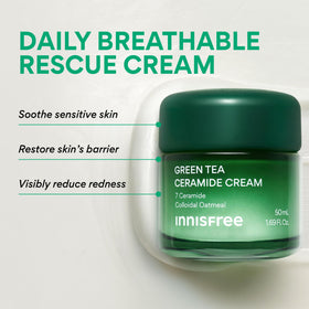 innisfree ingredient label showing ceramides and colloidal oatmeal benefits