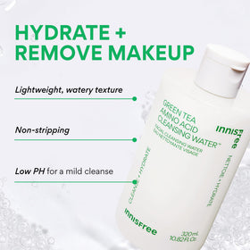 innisfree green tea close-up highlighting natural extract and soothing hydration
