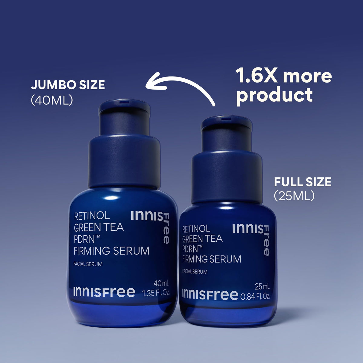 innisfree ingredient label close-up highlighting Green Tea PDRN and retinol contents for transparency