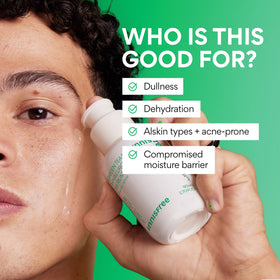 innisfree bottle next to moisturizer showing 2.78 fl oz scale and layering with cream