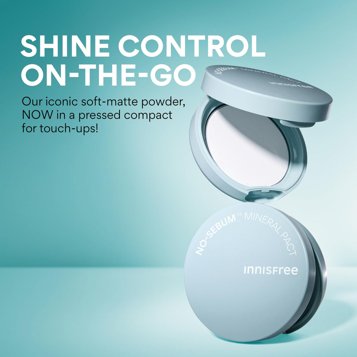innisfree compact closed with branding for portable shine control benefit
