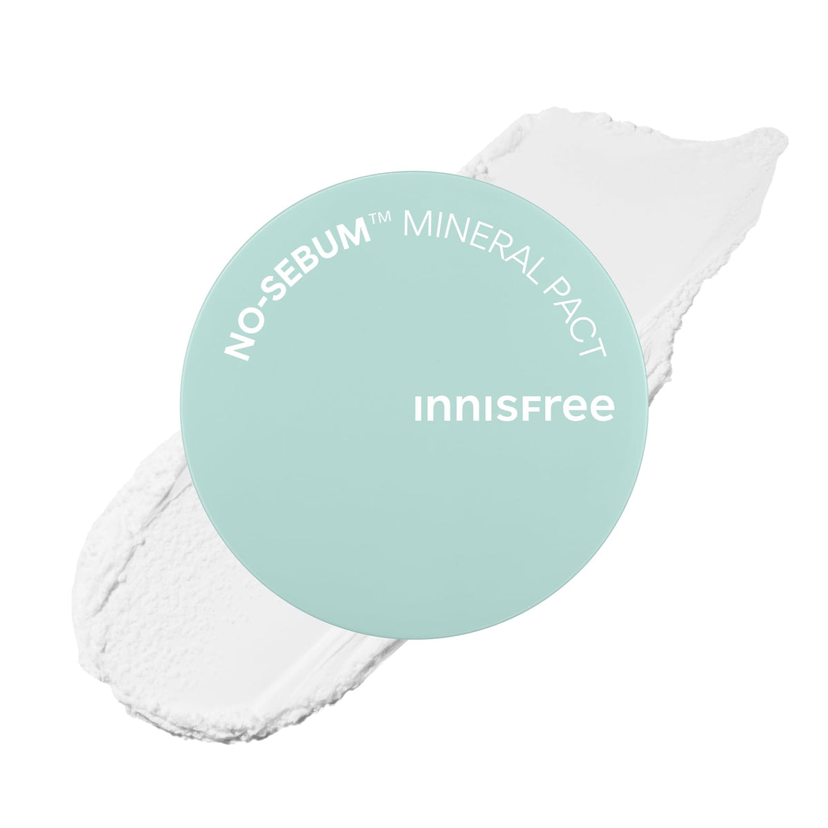 innisfree compact front open showing powder and puff for matte touch-ups