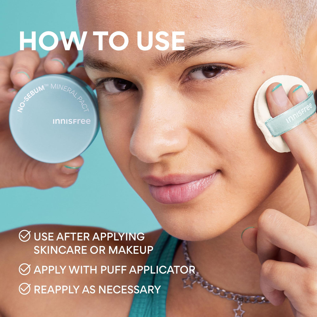 innisfree compact in handbag lifestyle image for on-the-go shine control