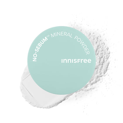 innisfree front packaging showing jumbo powder container and label with clear benefit