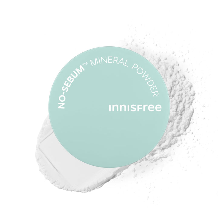 innisfree front packaging showing jumbo powder container and label with clear benefit