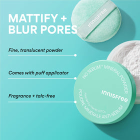innisfree opened jar with included puff ready for quick matte touch-ups