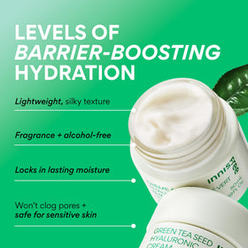 innisfree open cream texture closeup showing silky consistency for fast absorption