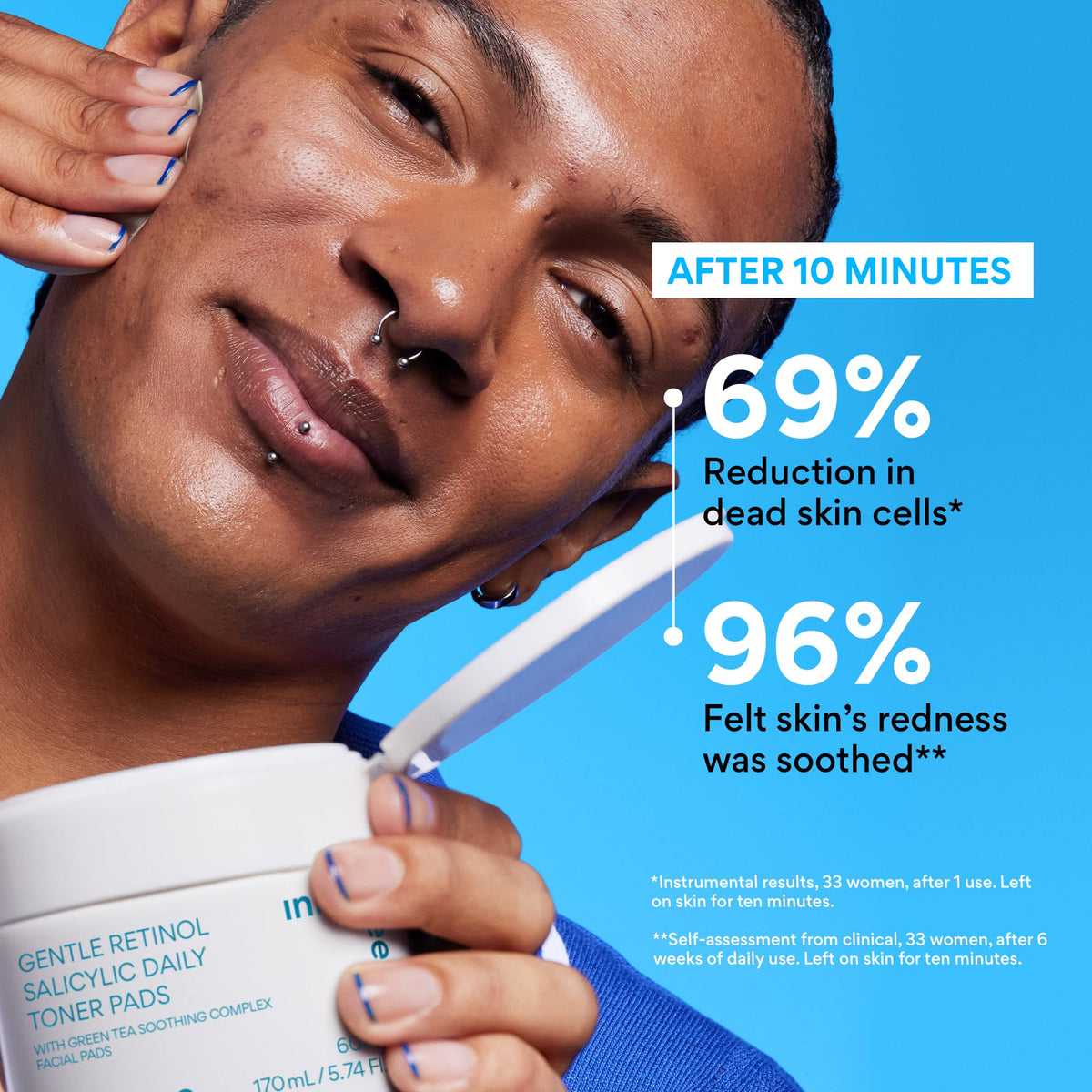 innisfree pad saturated with solution highlighting hydrating formula benefit