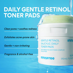 innisfree close-up showing pad texture and gentle exfoliation benefit