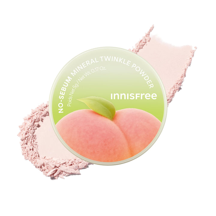innisfree front packaging showing limited edition peach blossom compact and benefit of portable oil control