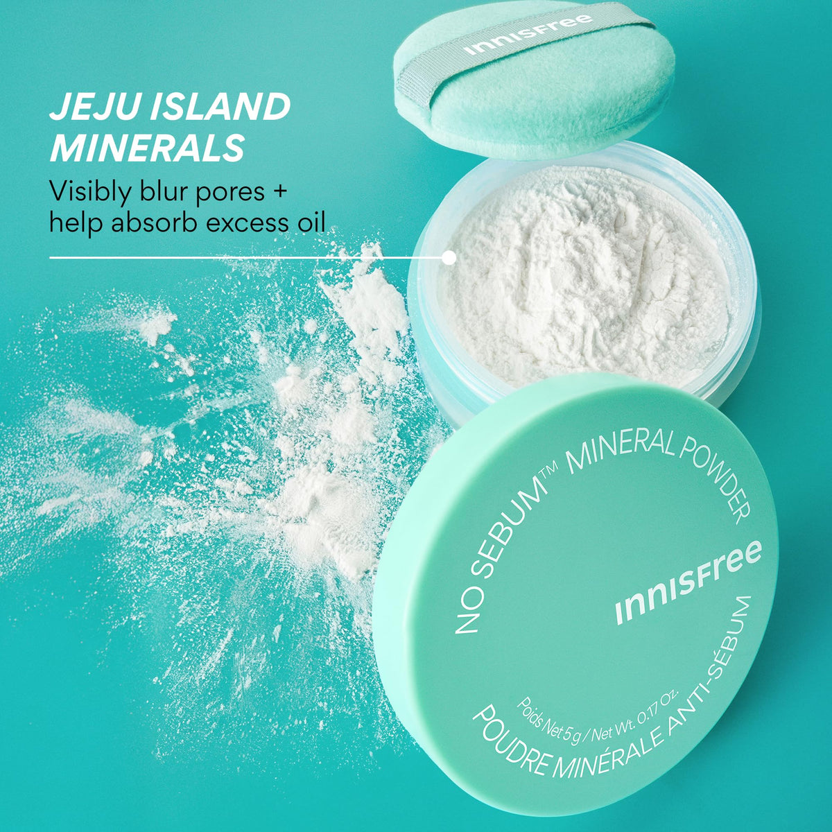 innisfree close-up of finely milled powder texture that blurs pores
