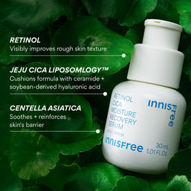 innisfree ingredient visual with centella leaves highlighting calming and barrier-support benefit