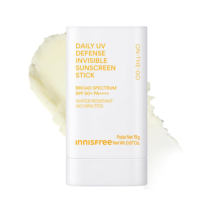 innisfree front packaging of sunscreen stick showing compact design and portability