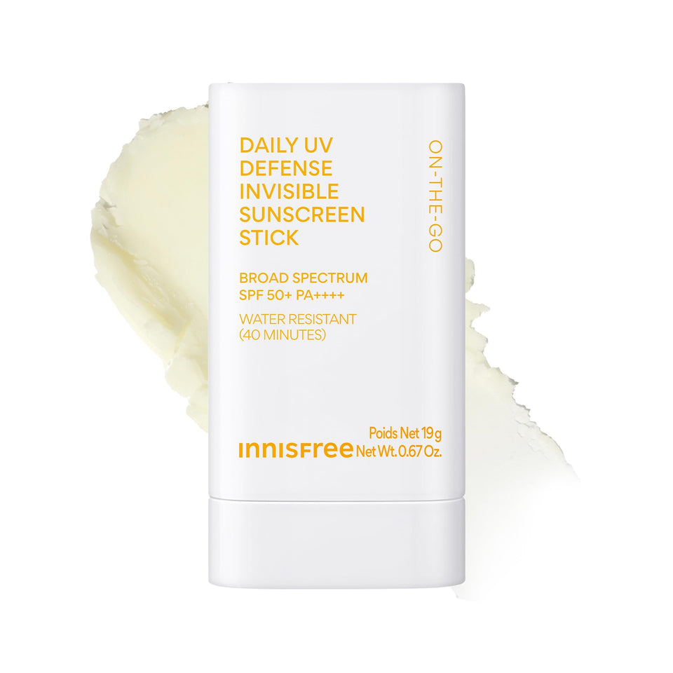 innisfree front packaging of sunscreen stick showing compact design and portability