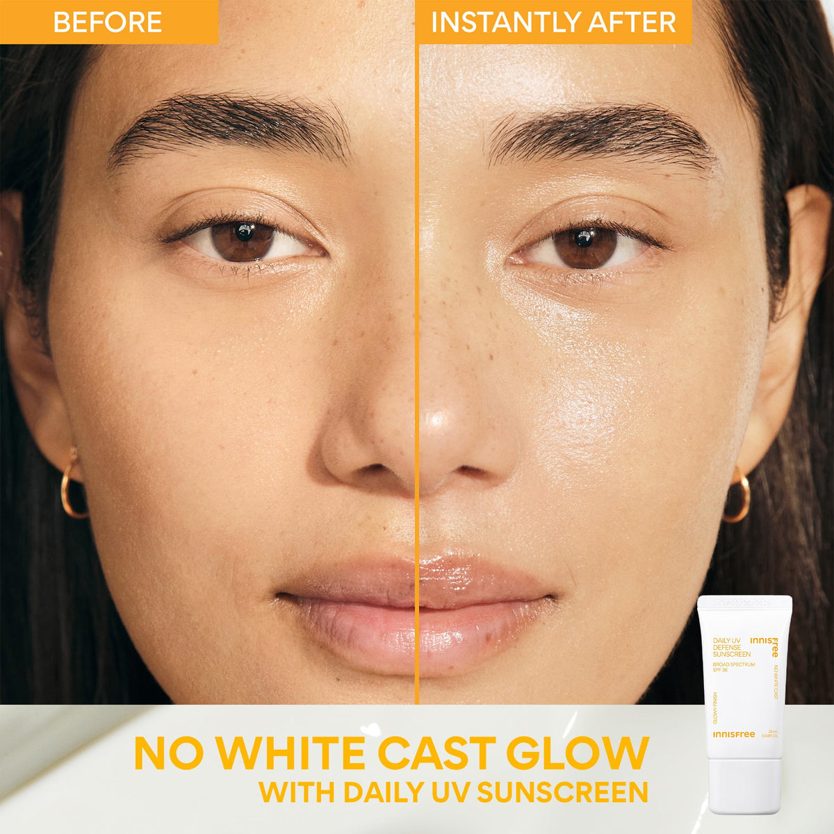 innisfree daily uv defense sunscreen tube dispensing lightweight protection