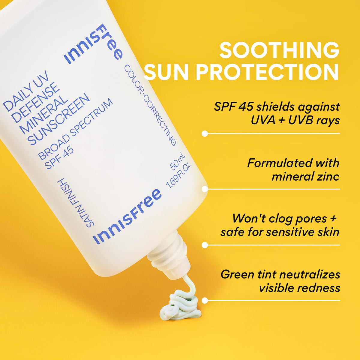 innisfree texture closeup highlighting lightweight cream and smooth spreadability