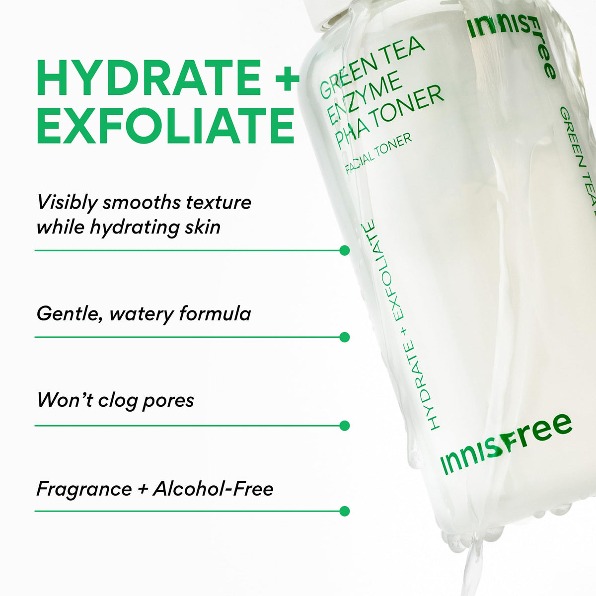 innisfree watery texture close-up highlighting lightweight hydrating feel