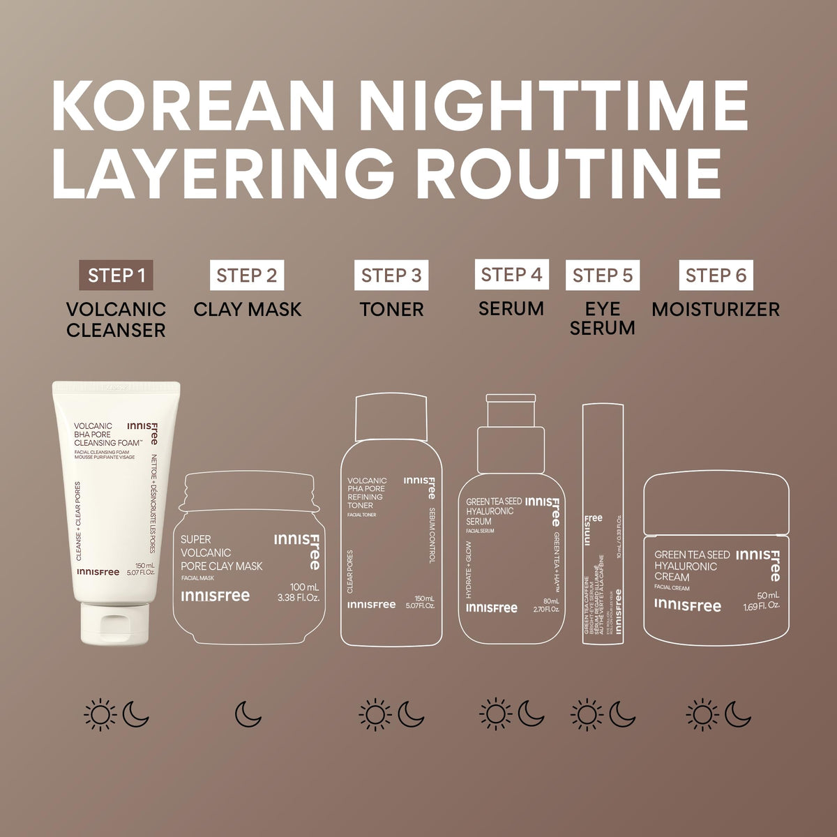 innisfree product on bathroom shelf suggesting daily skincare routine