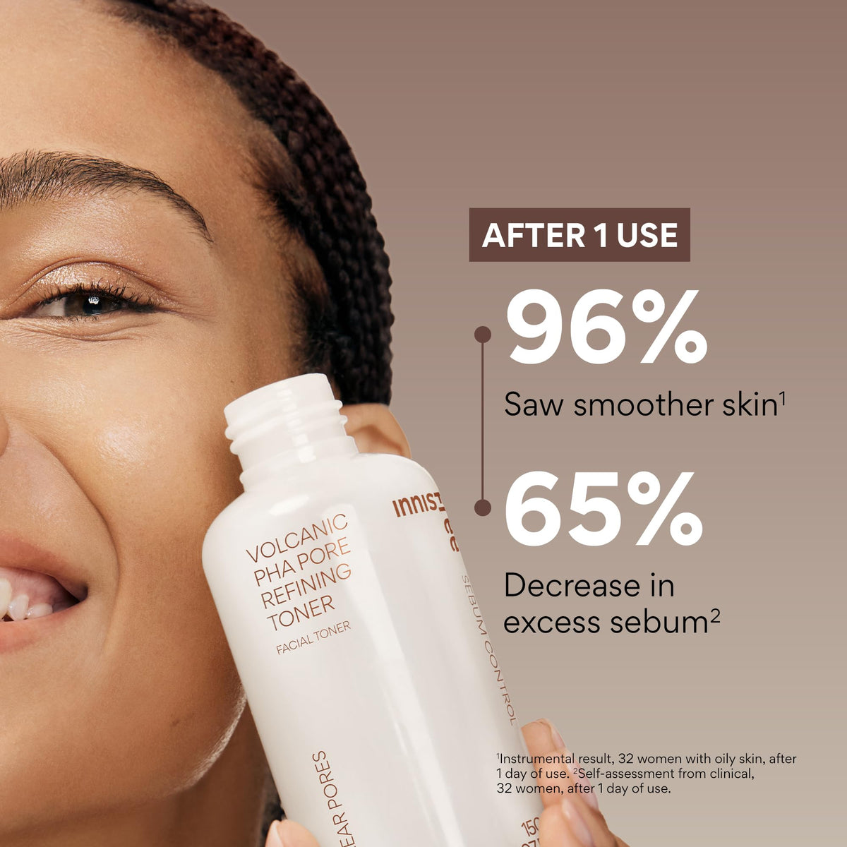 innisfree close-up of volcanic powder texture demonstrating mineral exfoliating action